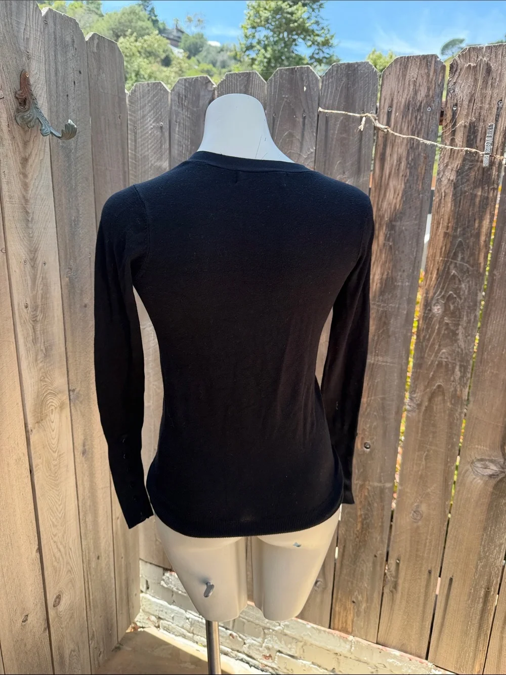 Zara Black Long-Sleeve Slim Knit Top cardigan size small